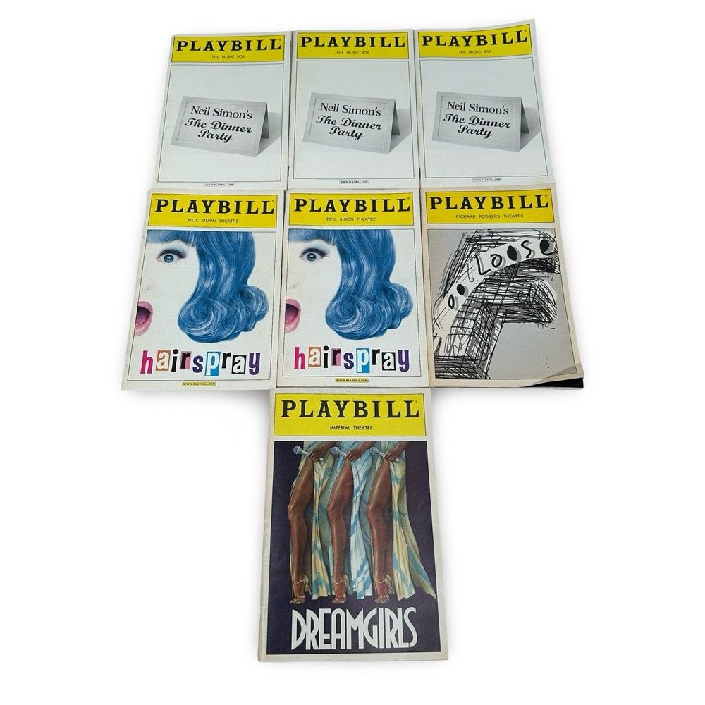 Vintage Broadway Playbill Lot 7 Hairspray Dreamgirls Footloose Dinner Party